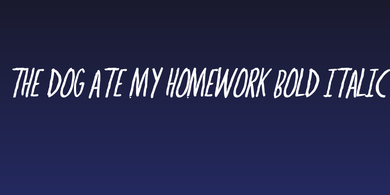 The Dog Ate My Homework Bold Italic Social Header