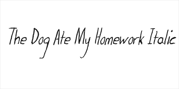 The Dog Ate My Homework Italic Logo
