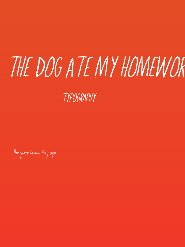 The Dog Ate My Homework Italic Poster