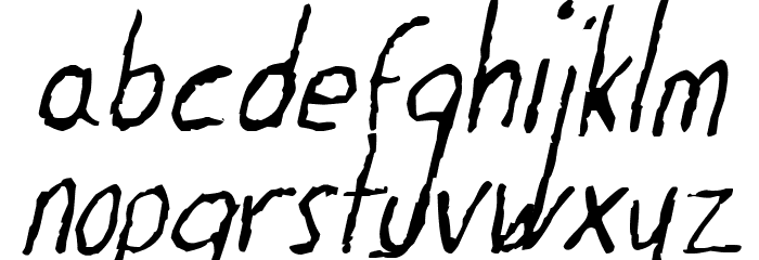 The Dog Ate My Homework Italic Font LOWERCASE