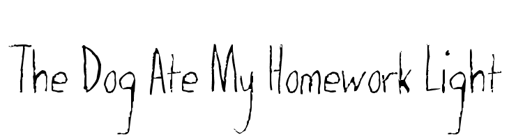 The Dog Ate My Homework Light Font