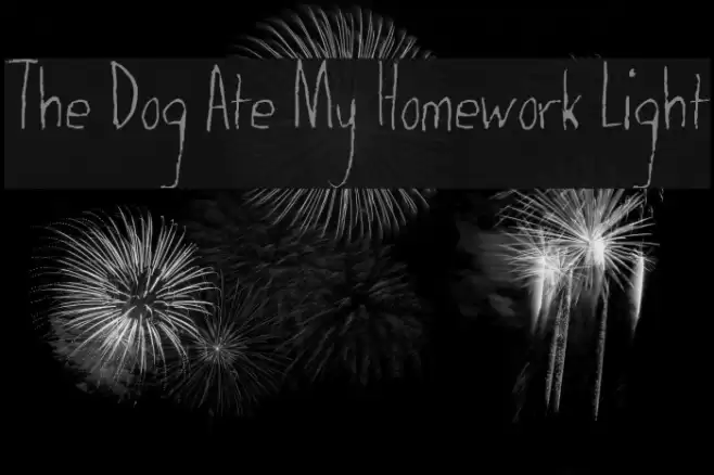 The Dog Ate My Homework Light Font examples
