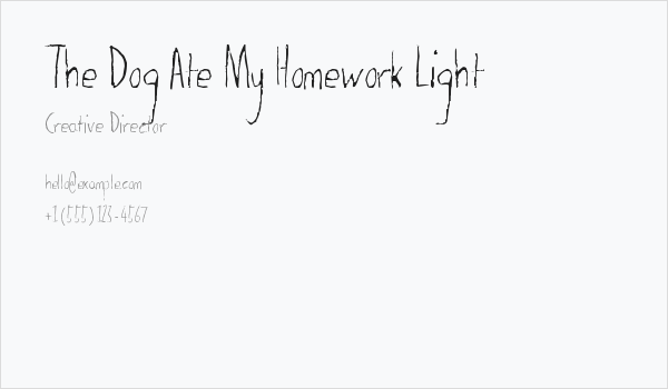 The Dog Ate My Homework Light Business Card