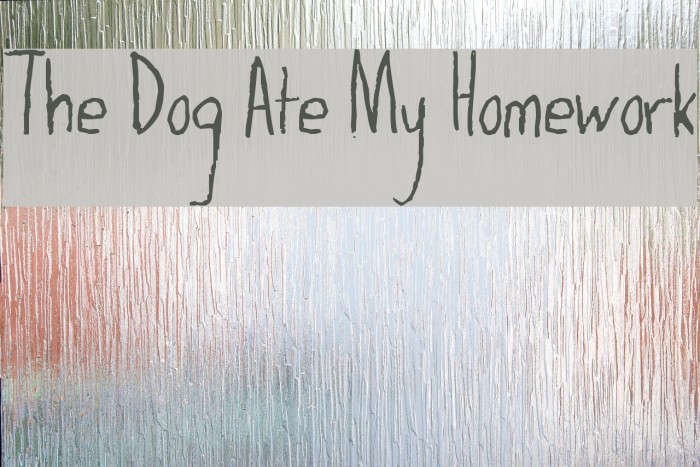 The Dog Ate My Homework Font examples