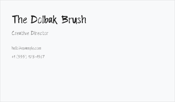 The Dolbak Brush Business Card