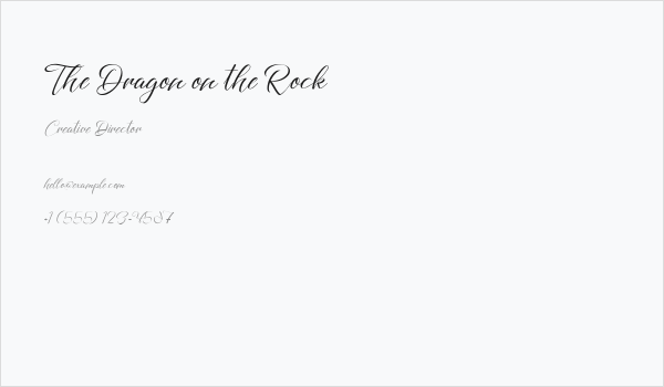 The Dragon on the Rock Business Card