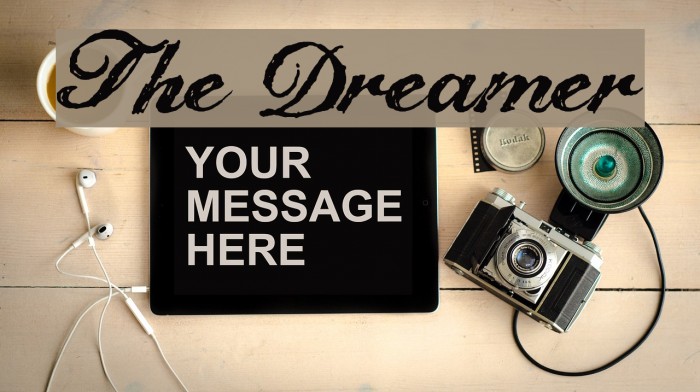 The Dreamer Font examples