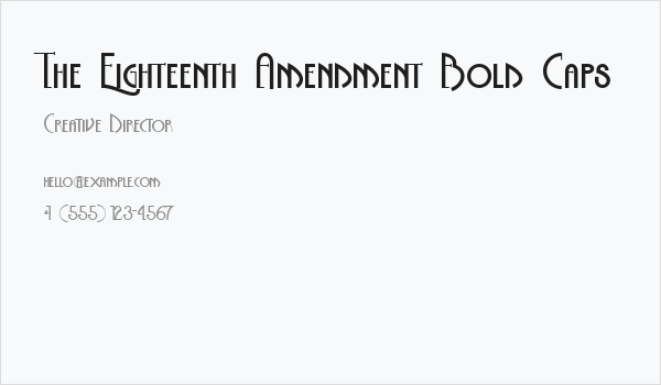 The Eighteenth Amendment Bold Caps Business Card