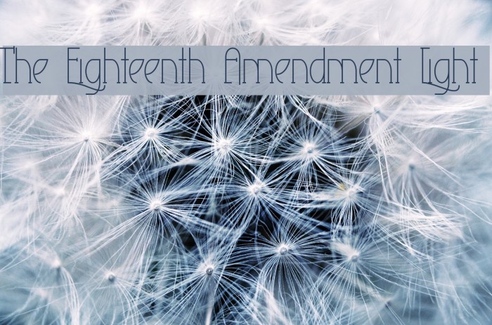 The Eighteenth Amendment Light Font examples