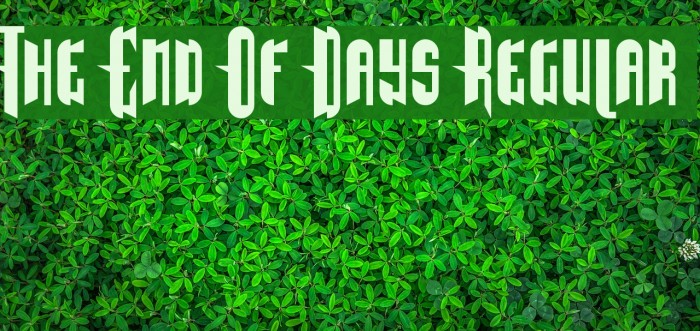 The End Of Days Regular Font examples