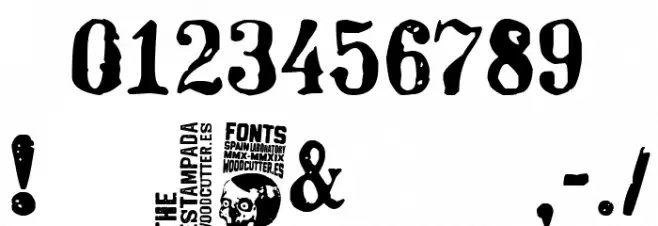 The Estampada Font OTHER CHARS