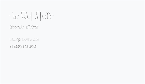 The Fat Store Business Card