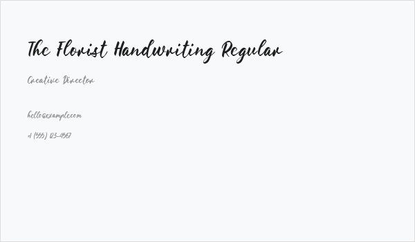The Florist Handwriting Regular Business Card