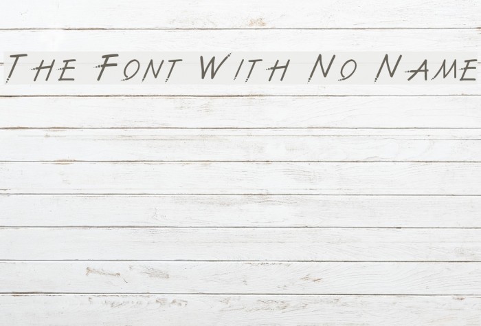 The Font With No Name Font examples