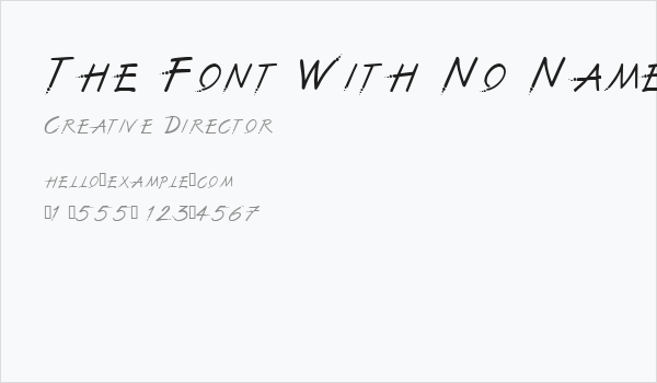 The Font With No Name Business Card
