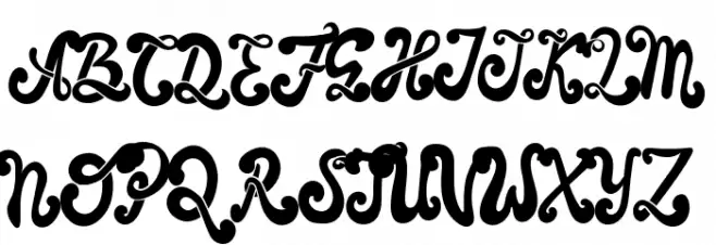 The Foughe Script Caratteri MAIUSCOLE