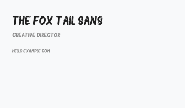 The Fox Tail Sans Business Card