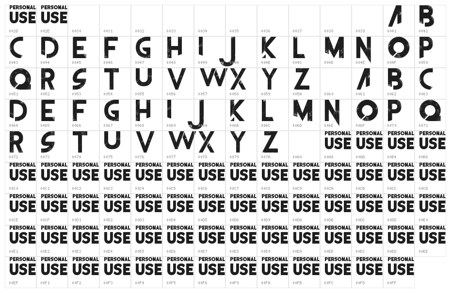 The Frontman Character Map