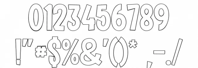 The Funy Time's Outline Font OTHER CHARS
