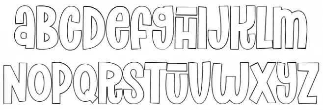 The Funy Time's Outline Font Litere mari