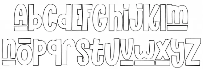 The Funy Time's Outline Font Litere mici