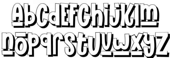 The Funy Time's Shadow Schriftart Kleinbuchstaben