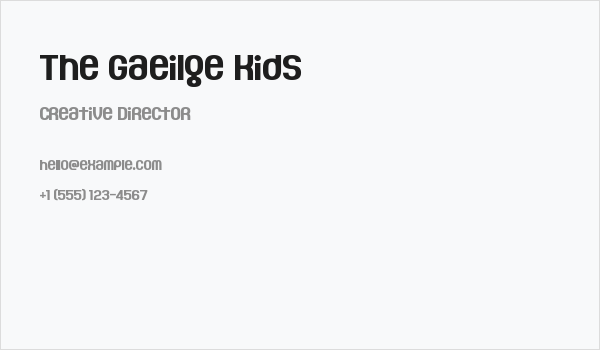 The Gaeilge Kids Business Card