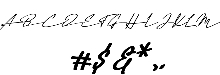 The Garisha DEMO Italic Font OTHER CHARS