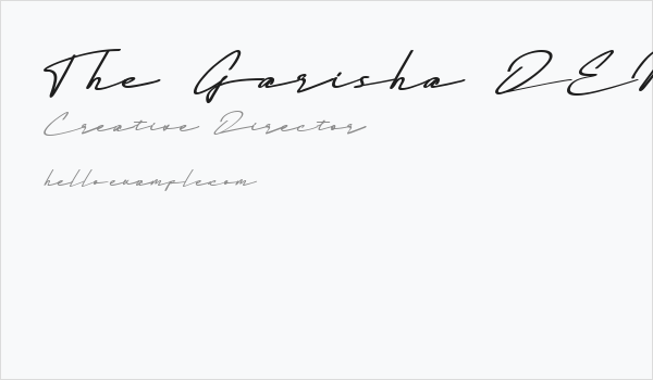 The Garisha DEMO Italic Business Card