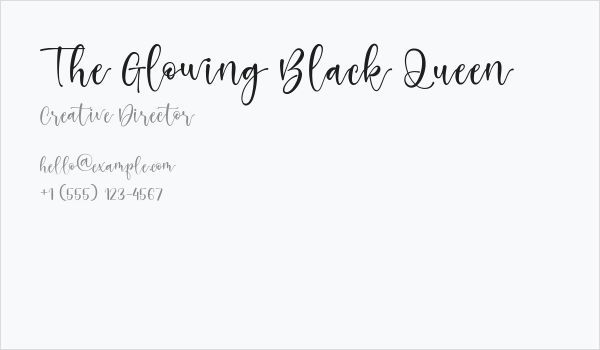 The Glowing Black Queen Business Card