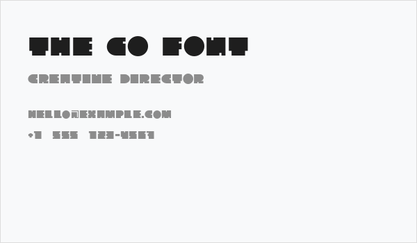 The Go Font Business Card