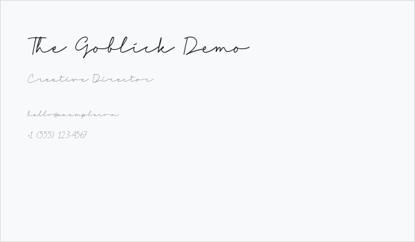 The Goblick Demo Business Card