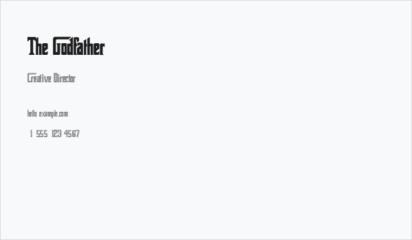 The Godfather Business Card