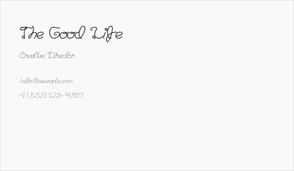 The Good Life Business Card