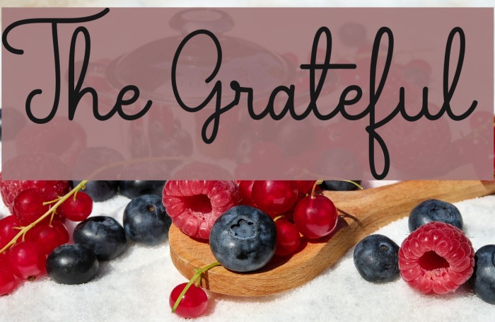 The Grateful 1 Font examples