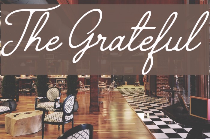 The Grateful 4 Font examples