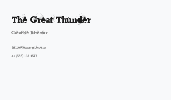 The Great Thunder Business Card