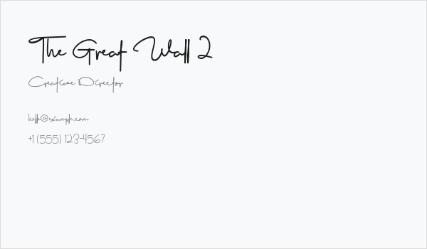 The Great Wall 2 Business Card