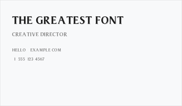 The Greatest Font Business Card