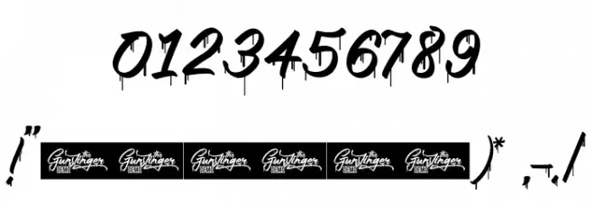 The Gunslinger Waterdrop Font OTHER CHARS