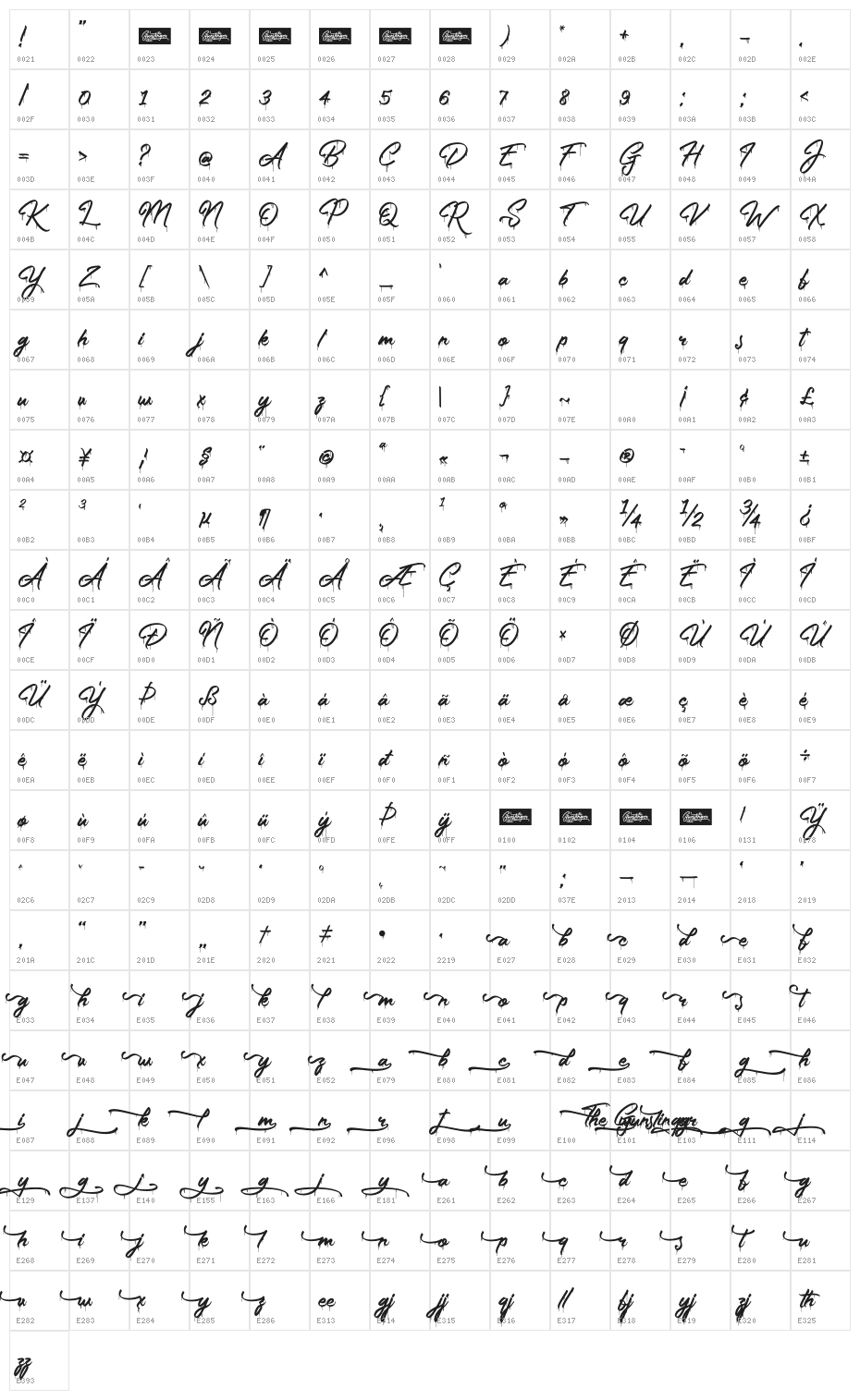The Gunslinger Waterdrop Character Map