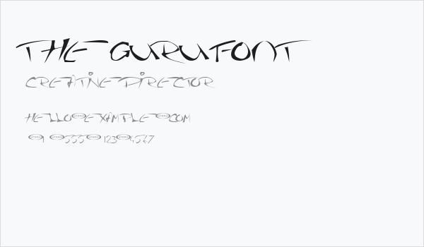 The Guru Font Business Card