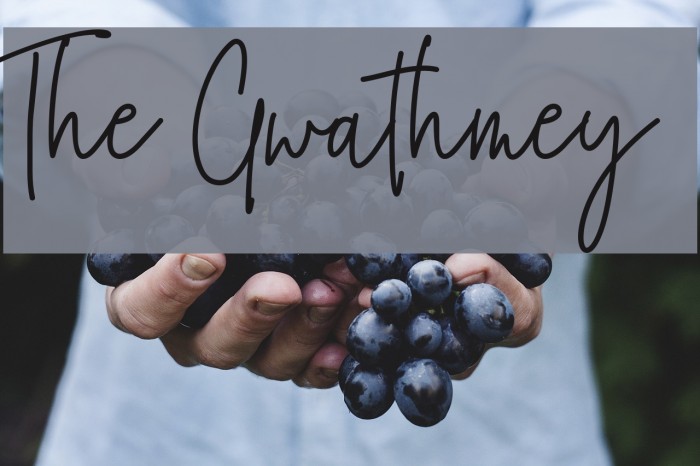 The Gwathmey Font examples