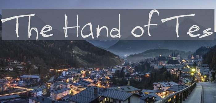 The Hand of Tes Font examples