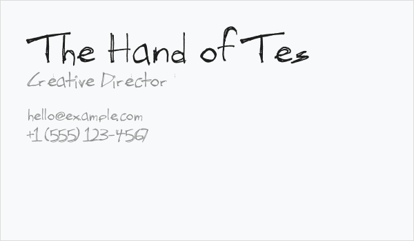 The Hand of Tes Business Card