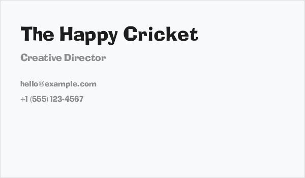 The Happy Cricket Business Card