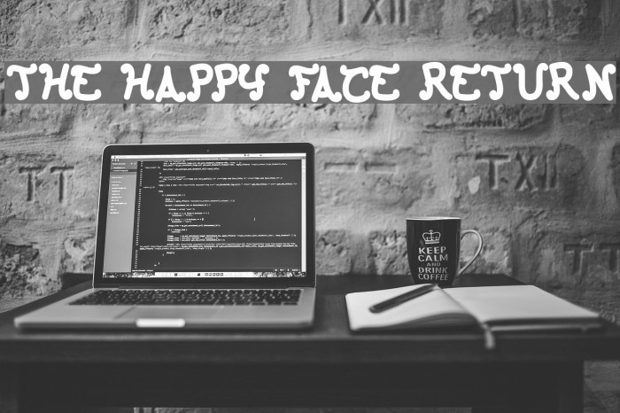 The Happy Face Return Font examples