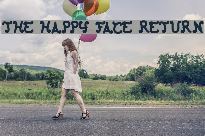 The Happy Face Return Font examples