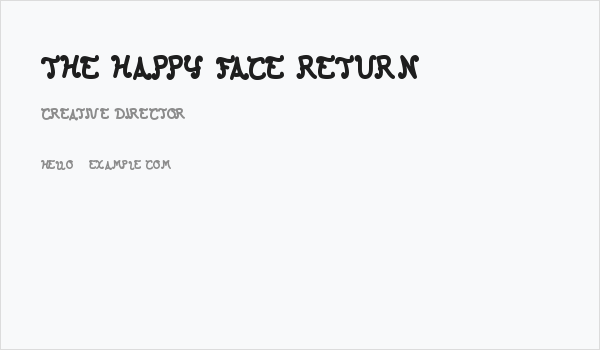 The Happy Face Return Business Card