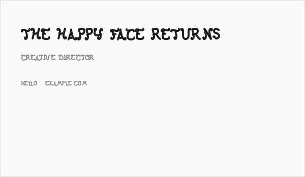 The Happy Face Returns Business Card